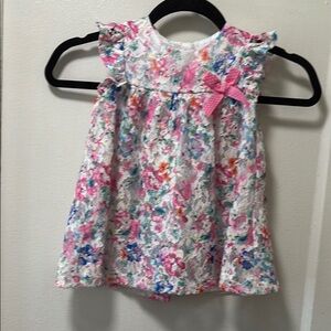 Floral Lace Baby Dress with Pink Bow